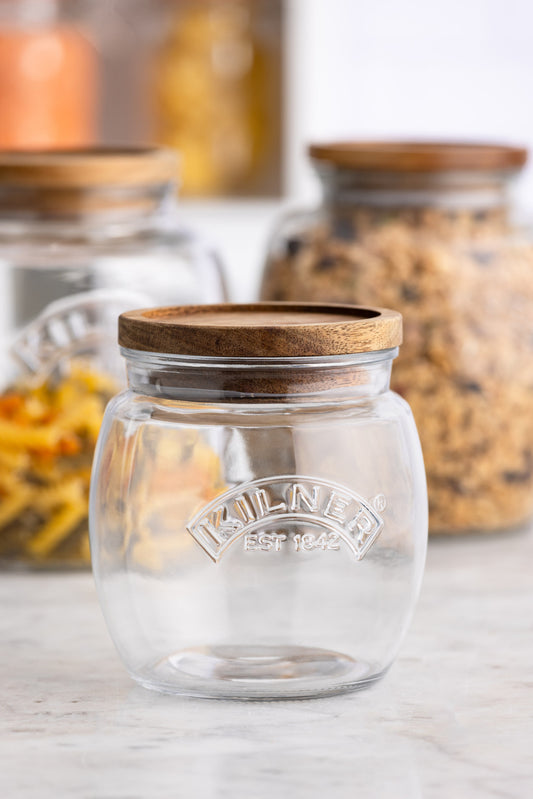 Kilner Universal Storage Jar with Wooden Lid 0.85 Litre