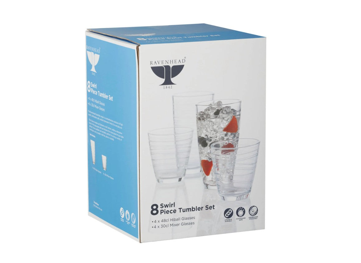 Swirl Tumbler Set 8 Piece Ravenhead Essentials