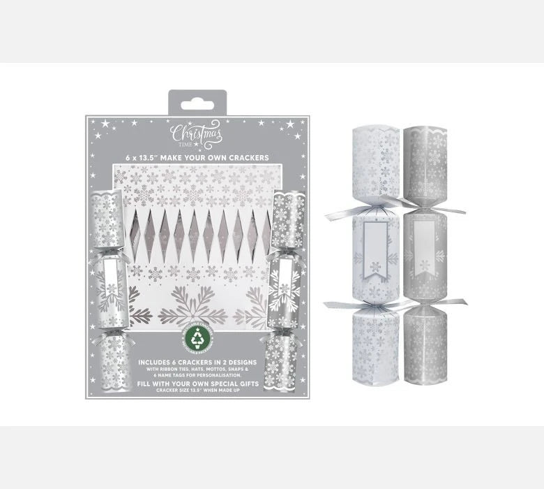 13.5" MYO Silver Christmas Cracker - Pack of 6