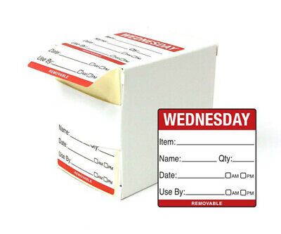 'Wednesday' 50mm Food Rotation Label Per 500