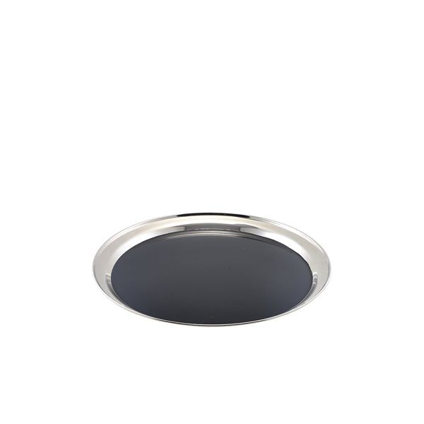 Non Slip Stainless Steel 12" Round Tray 300mm, Elegant Serving Tray, Bar, Hotels