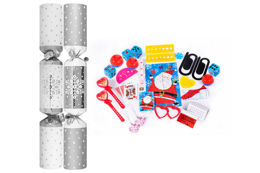 11" Silver Snowflake Christmas Catering Crackers Per 50