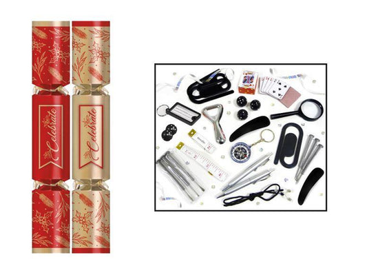 Celebrate Gold & Red 12" Christmas Crackers Per 50