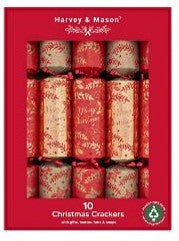 14" Red & Gold Merry Christmas Crackers - Pack of 10