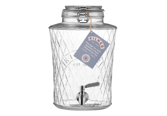 Kilner 5 Litre Diamond Glass Drinks Dispenser