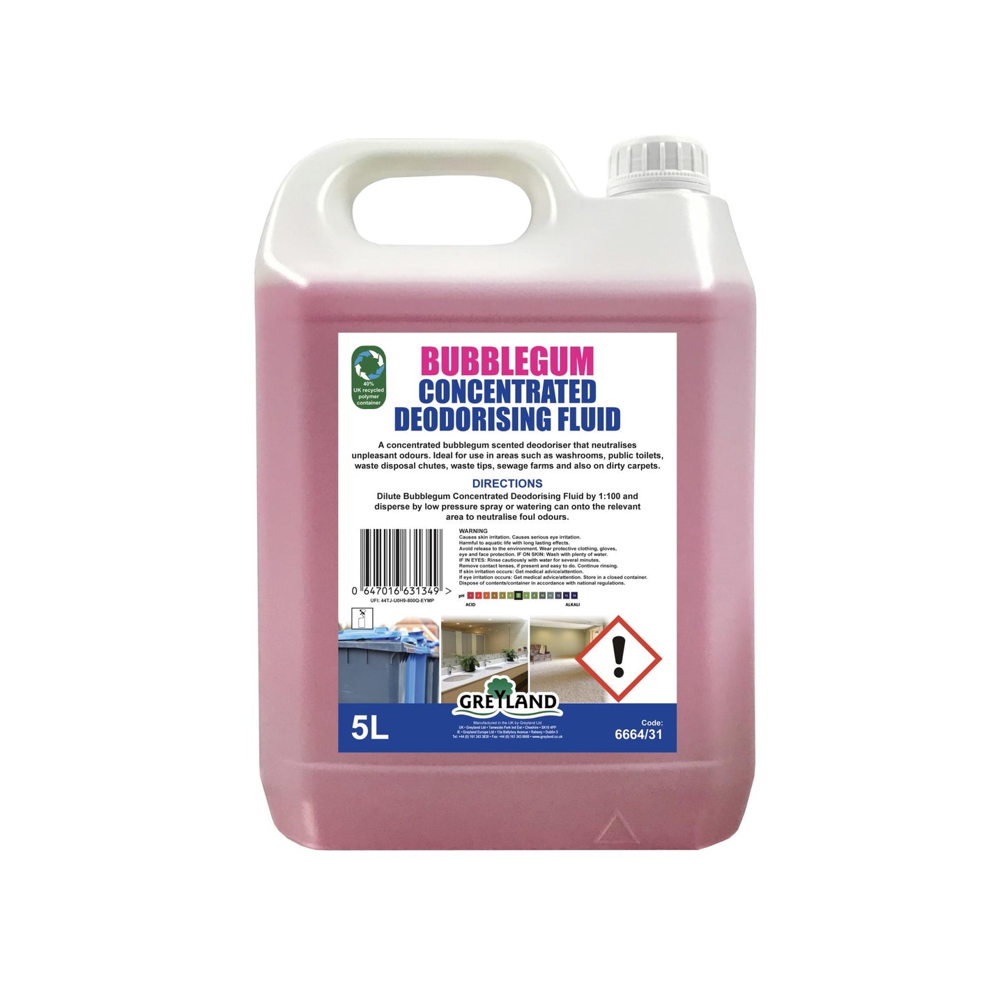 Bubblegum Concentrated Deodorising Fluid Per 5 Litre