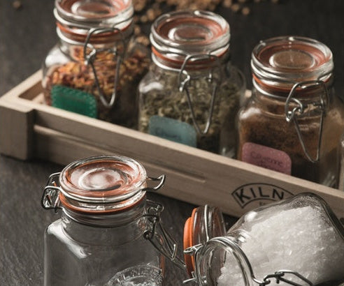 Kilner Glass Clip Top Spice Jar Set