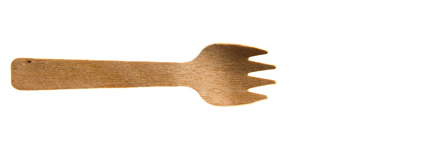 Small 103mm Wooden Forks Per 100