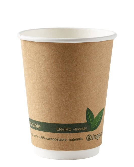 12oz Kraft Compostable Double Wall Cup