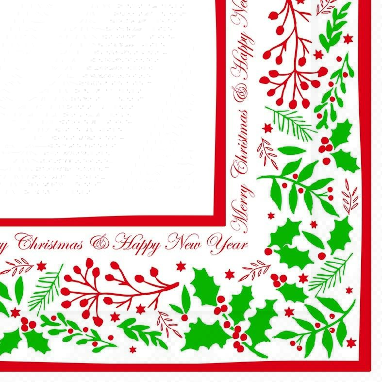 40cm 3Ply Jolly Holly Serviettes per 100