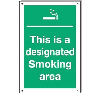 Green This is a Designated Smoking Sign