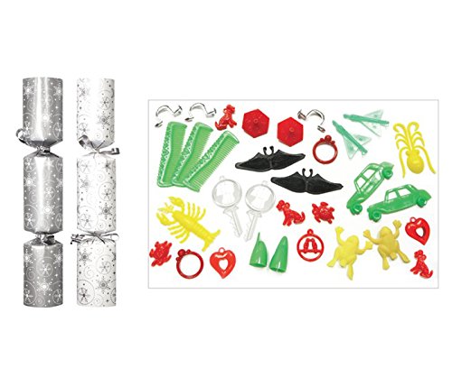 10" Silver & White Snowflake Catering Crackers Per 50