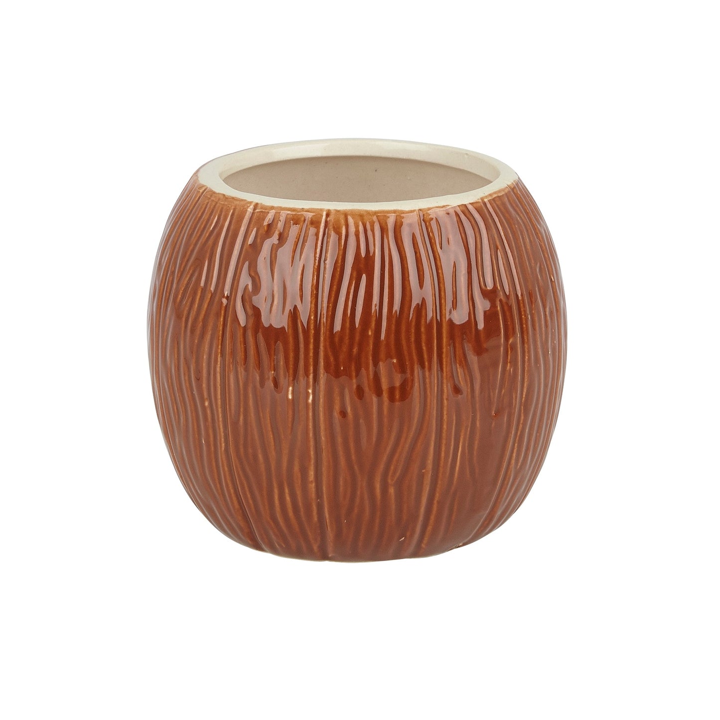 Ceramic Coconut Tiki Mug Medium Brown 500ml Tiki Bar Cocktail Mug