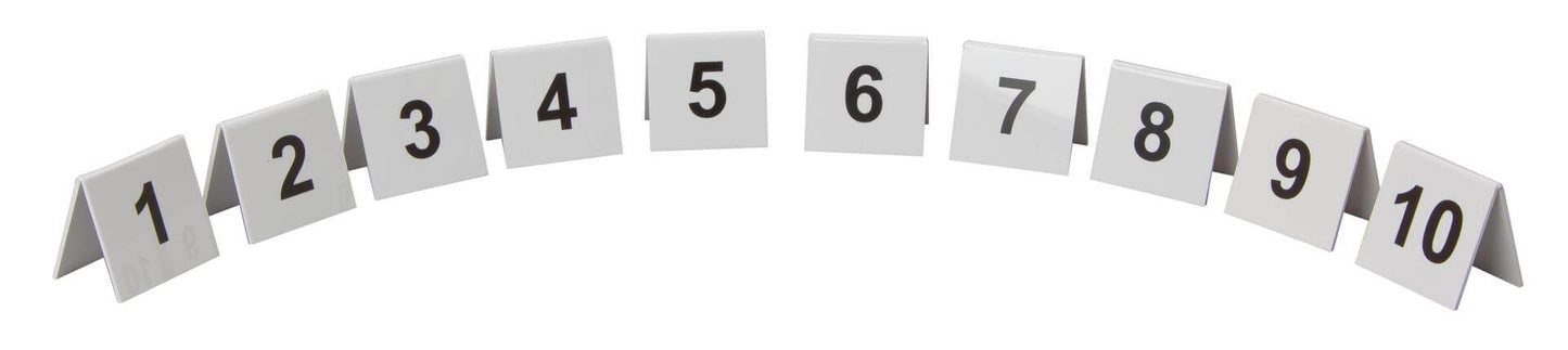 1-10 Plastic Table Number Sets 50x50mm
