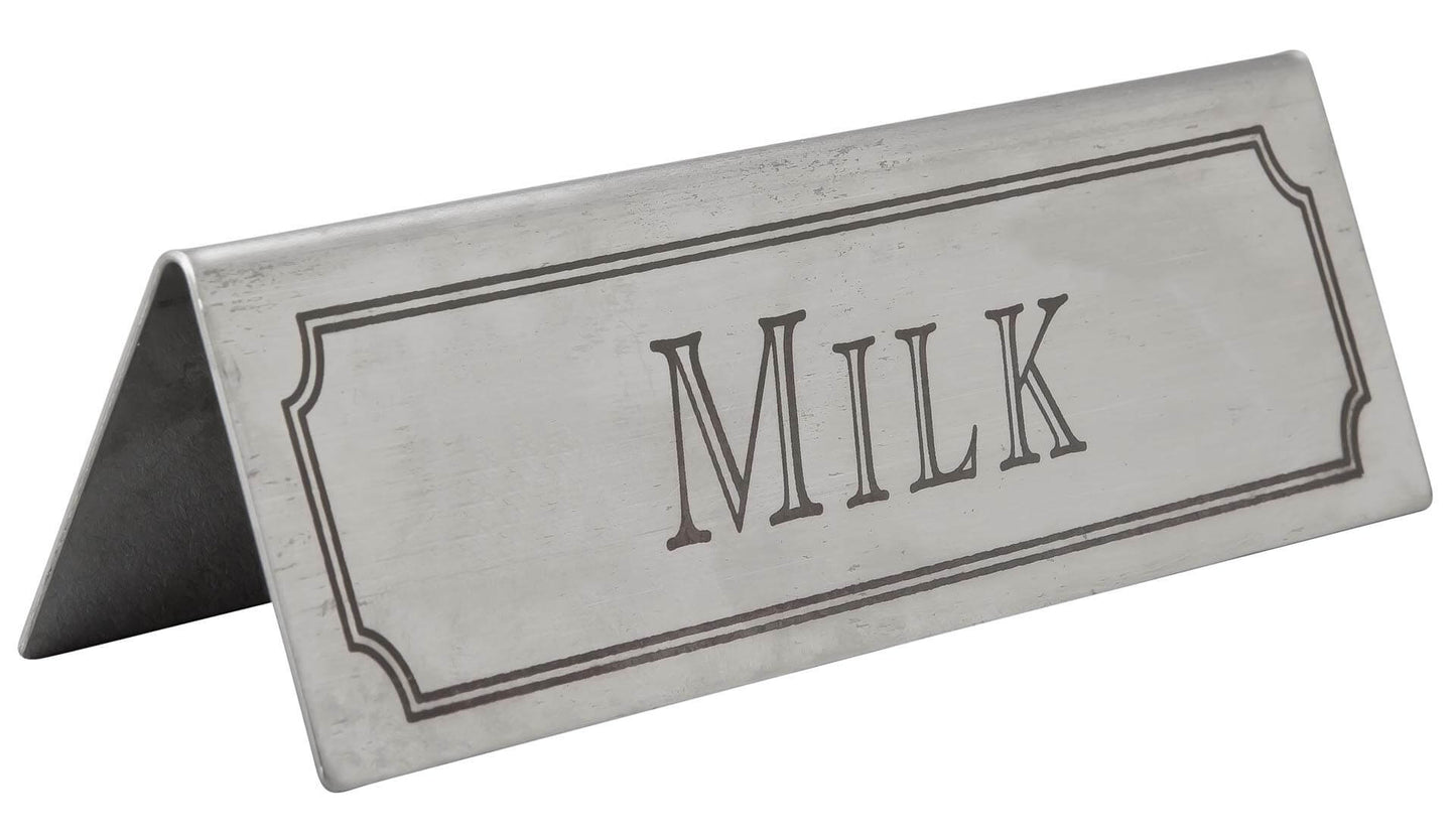 Stainless Steel Milk sign