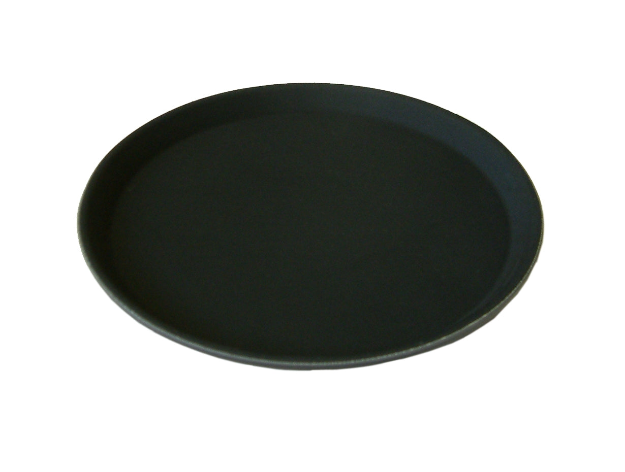 16" Round Black Non Slip Trays Per 6