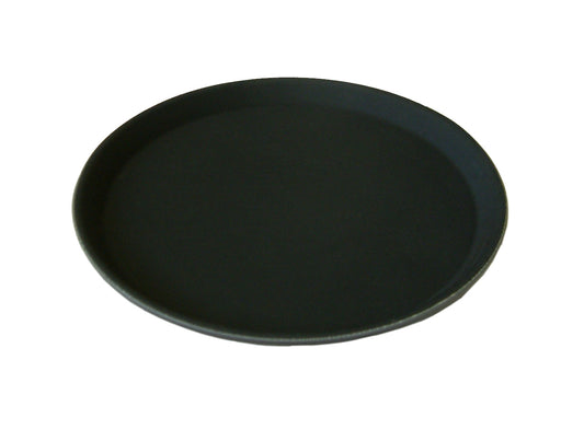 16" Round Black Non Slip Trays Per 6