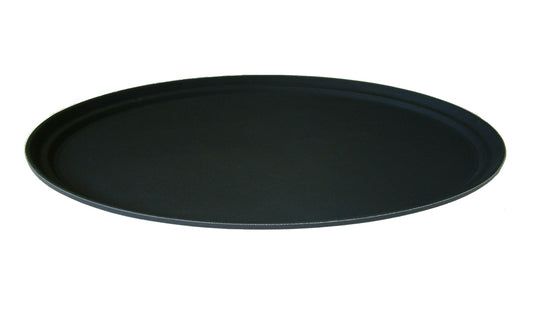 27" x 22" Oval Black Non Slip Trays