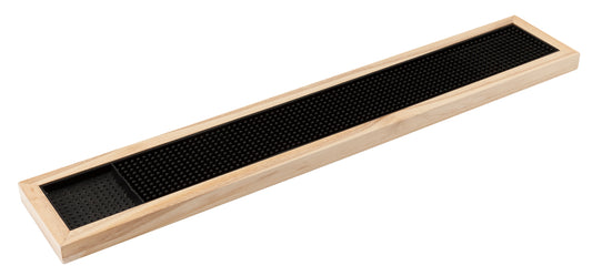 Wooden bar Mat frame with black rubber mat