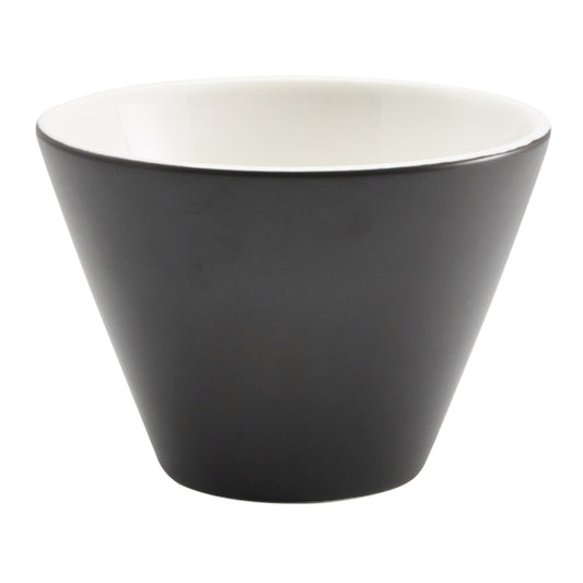 Royal Genware conical bowl 12cm matt black x 6