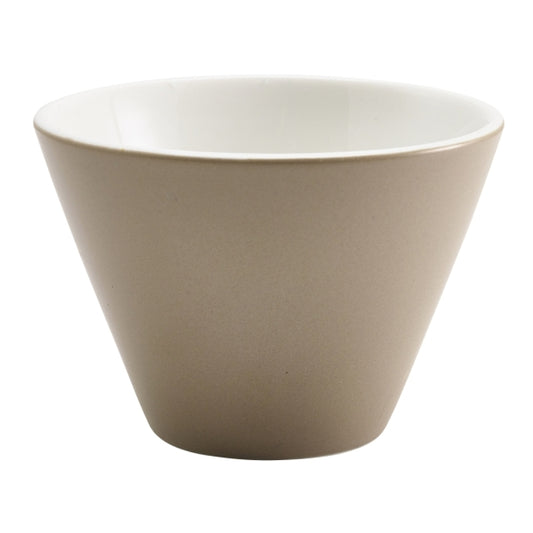 Royal Genware conical bowl 12cm matt stone x 6