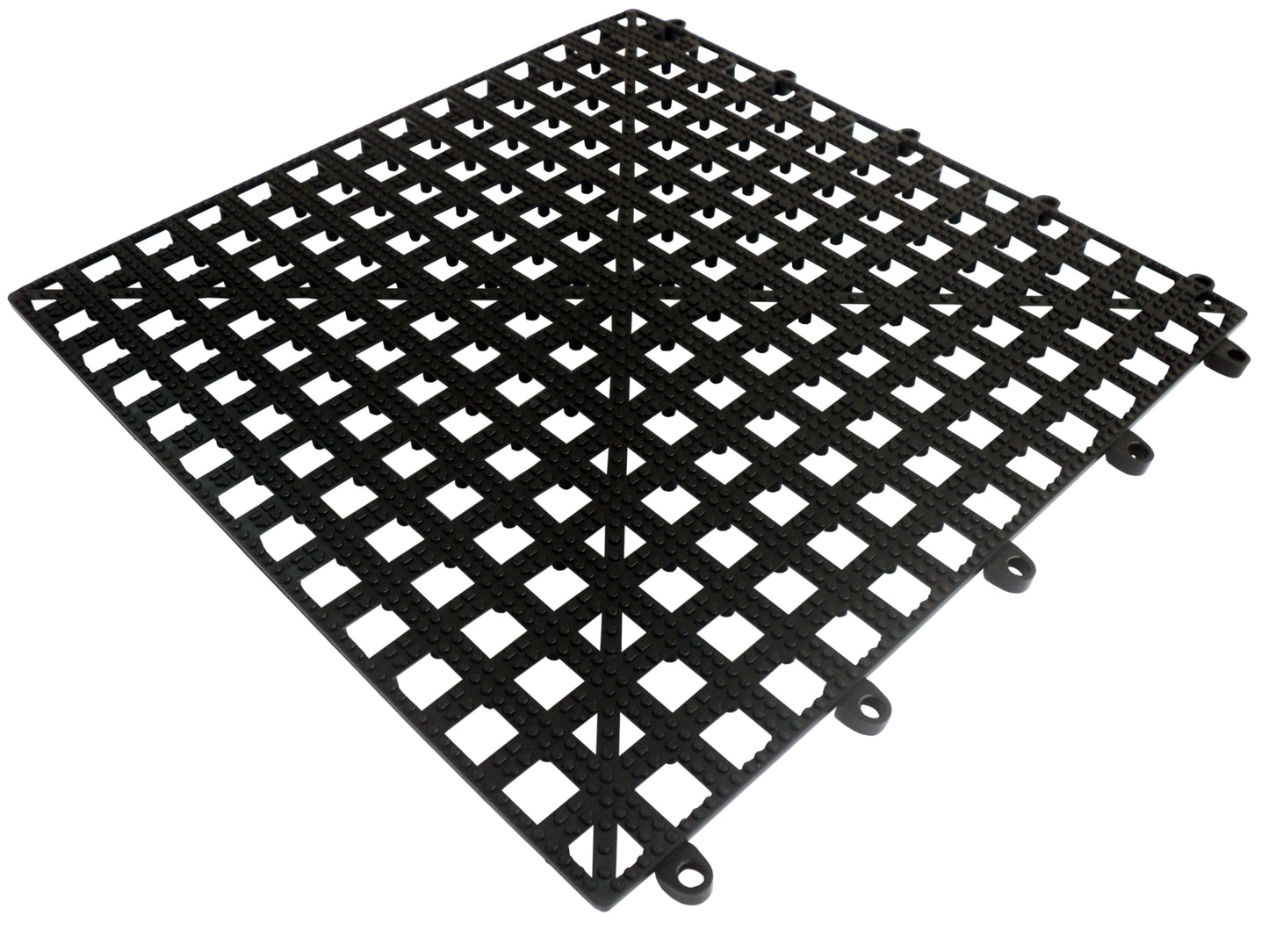 Black Plastic Interlocking Bar Shelf Tile 13"x13"