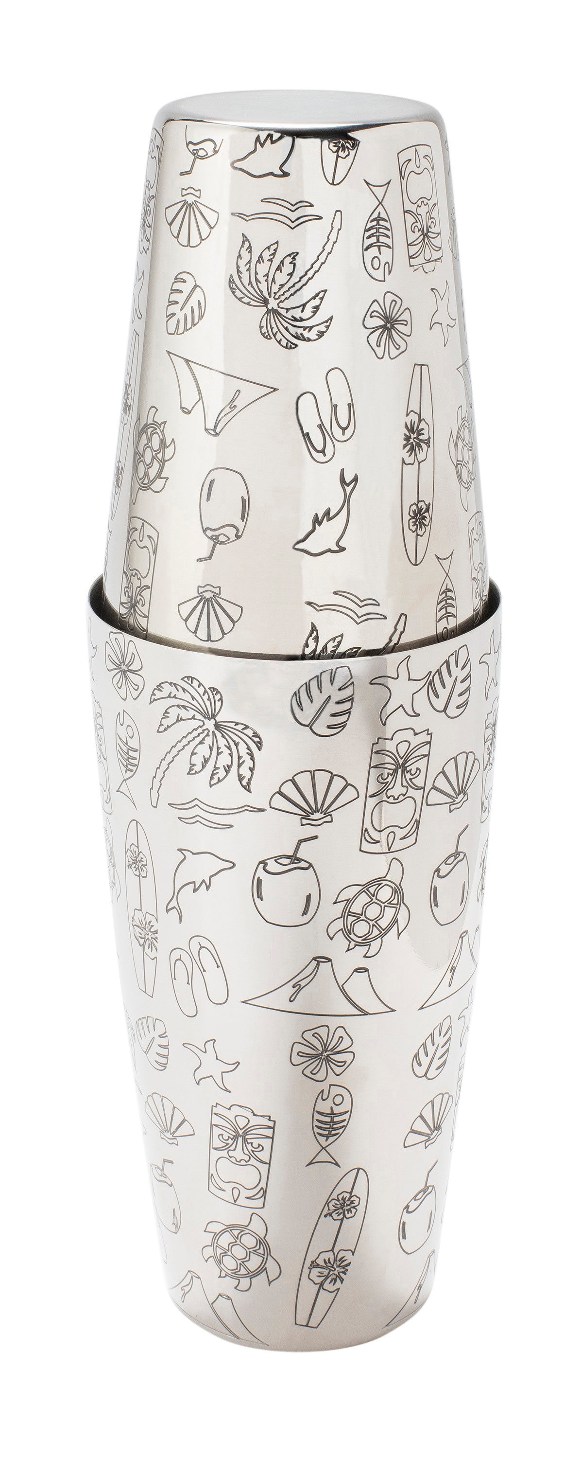 Tiki Tin on Tin Cocktail Shaker Set 28oz & 18oz