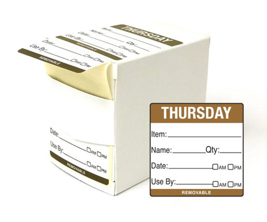 'Thursday' 50mm Food Rotation Label