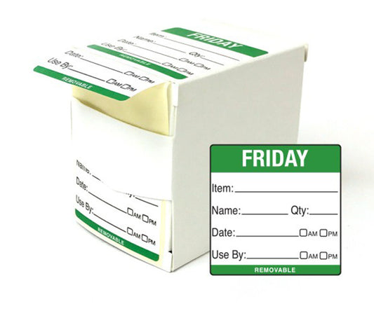 'Friday' 50mm Food Rotation Labels Per 500
