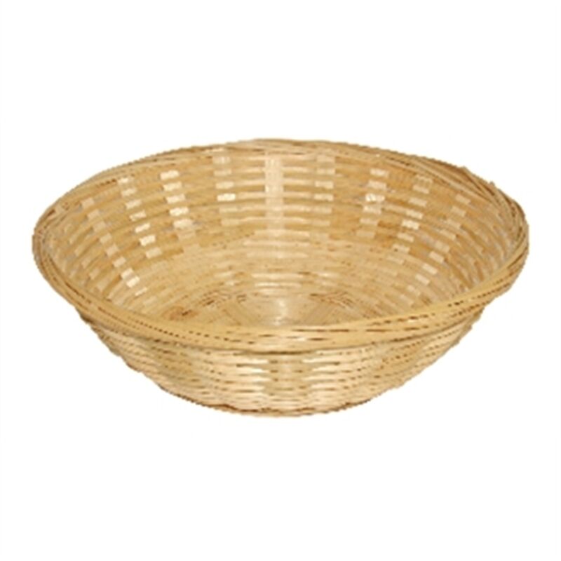 8"/20cm Poly Rattan Round Basket Light Brown each