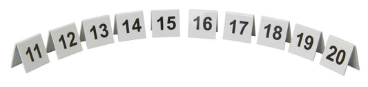 11-20 Plastic Table Number Set 50x50mm per 10