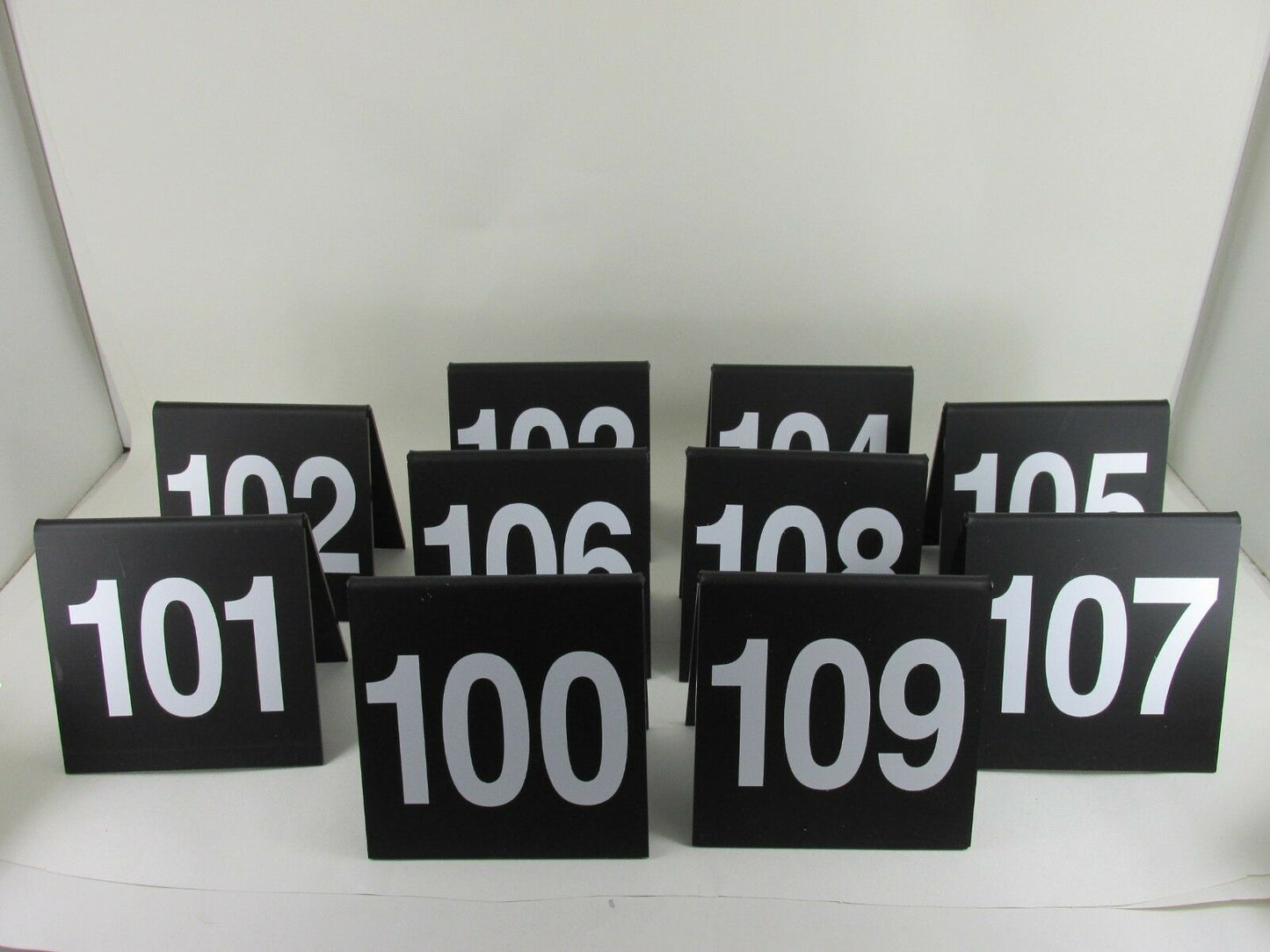 Black 4"x4" Table Nos with White Numbers per 10