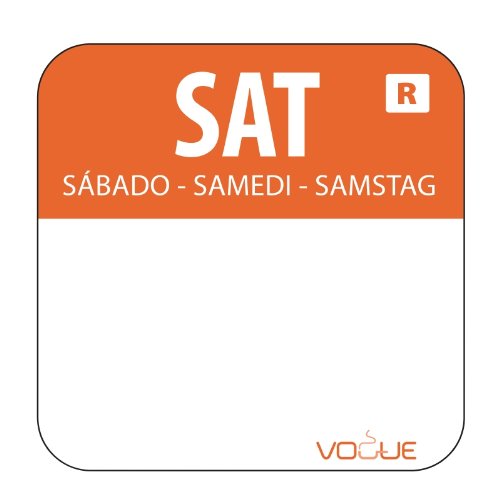 1" Colour Coded Orange Saturday Food Labels