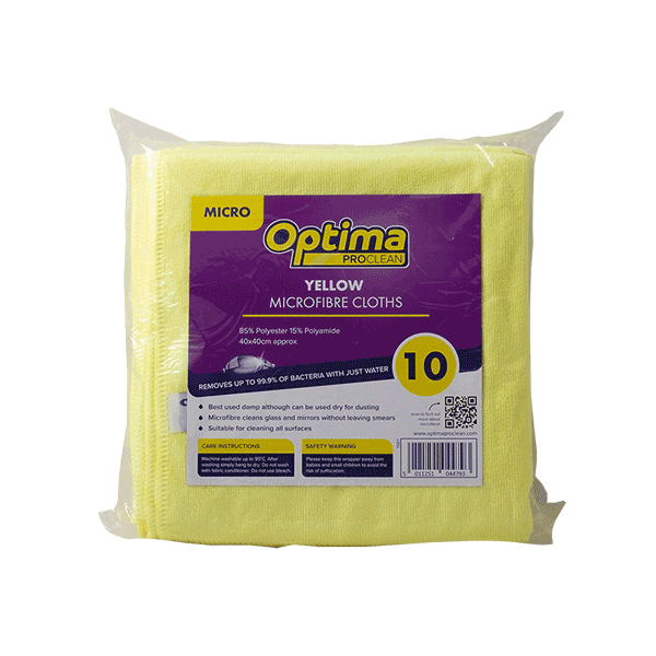 Yellow Exel Supercloth Contract Microfibre Pack of 10