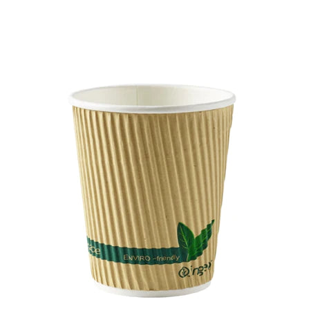 8oz Kraft Compostable Ripple Cups Per 500