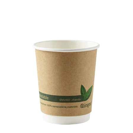 8oz Kraft Compostable double wall Cups