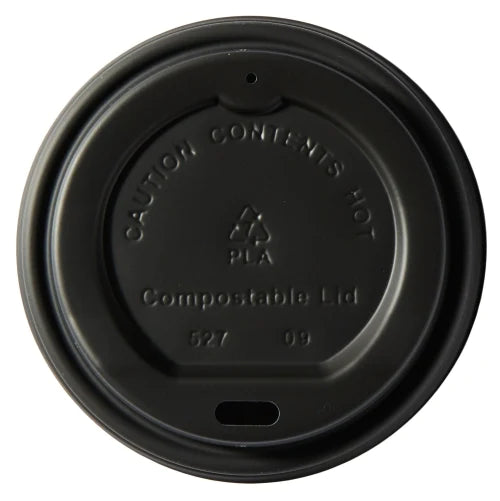 8OZ Compostable Black Domed Lid