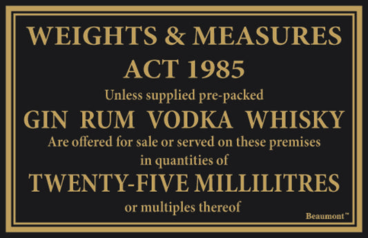 25ml weights and measures Law sign