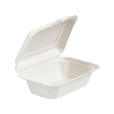 7' X 5' Bagasse Clamshell Lunch Box