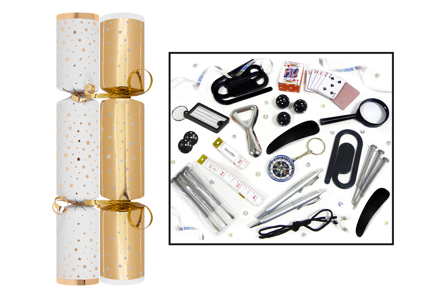 12" Gold Star Christmas Catering Crackers - Per 50