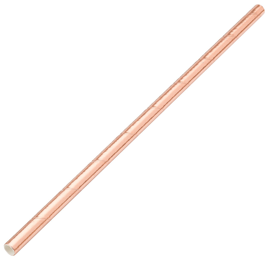 8" Paper Solid Copper Straw