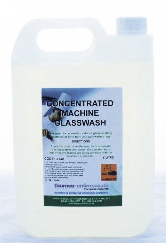 Thomco' Concentrated Machine Glasswash  Per 5 Litre