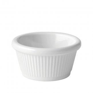 2oz White Melamine Fluted Ramekins Per 12