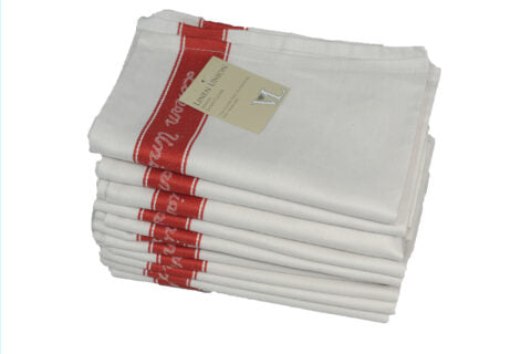 Linen Union Tea Towels RED 20"x30"