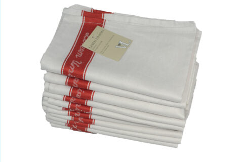 Linen Union Tea Towels RED20"x30"