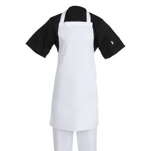 White Poly Cotton Bib Apron