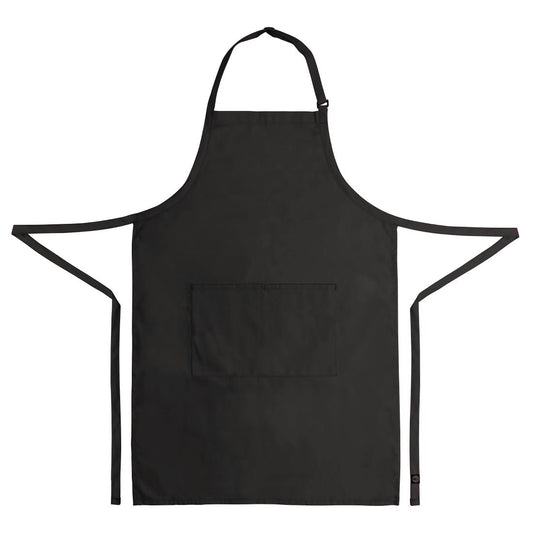 Adjustable Neck Bib Apron Black With Pockets