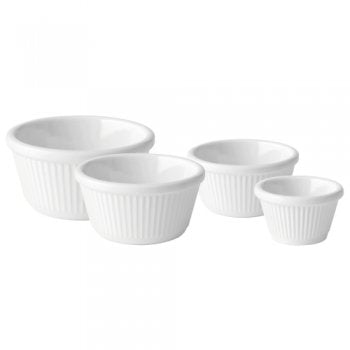 1oz White Fluted Melamine Ramekins