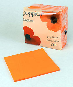 33cm 2Ply Orange Serviettes