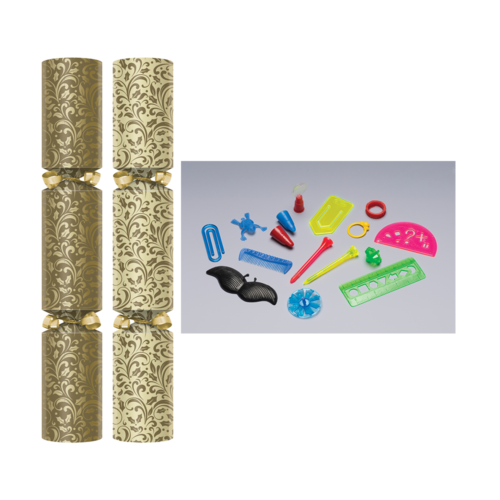 Gold Holly Swirl 11" Christmas Crackers Per 50